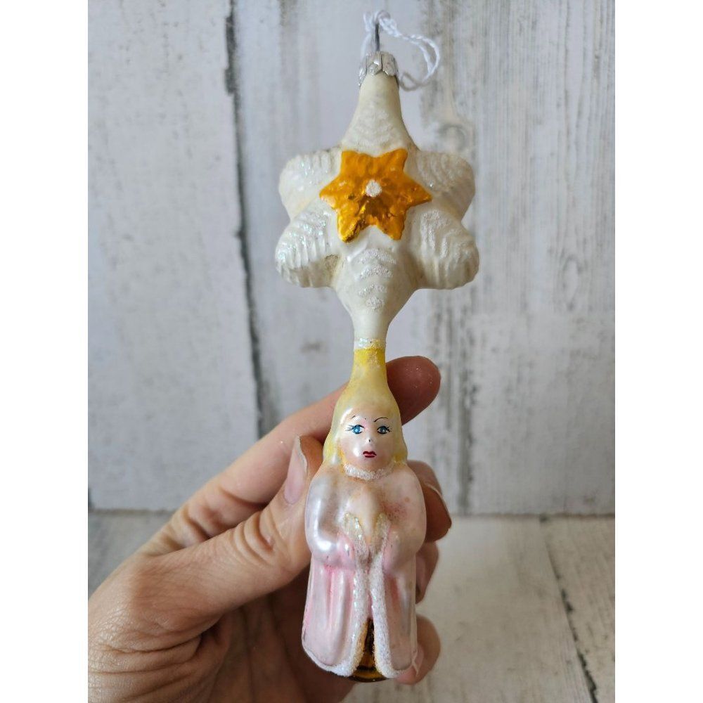 Radko glory on high Angel star cherub praying religious ornament vintage Xmas tr